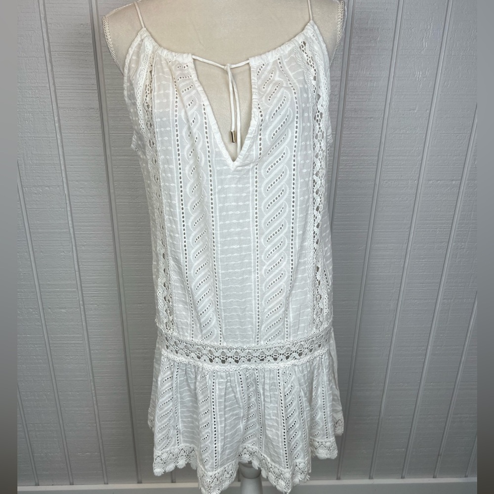 MELISSA ODABASH White Lace Swim Cover-Up Size Large NWT